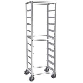 Lockwood RK69-10 Aluminum Full Height Mobile Glass Rack with Caster, 10 Tray Capacity, 23" Width x 69" Height x 20" Depth in Kuwait