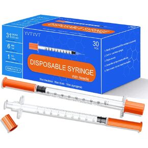 U-100 1ml/cc Syringe with 31G 1/4" (6mm) Needle | 30 Individually Wrapped Units in Saudi Arabia