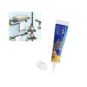 Nail-Free Adhesive, No Drill Mounting Glue for Tile, Marble, Glass, Mirror, Wood, Metal, Waterproof Caulking Formula Tube 100ml (1, White) in Saudi Arabia