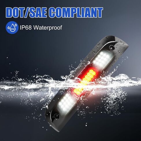 LED Suparee LED ثالث ضوء الفرامل الثالث ، متوافق مع 2004-2008 FORD F150،2007-2010 Explorer Sport High Mount Assembly Assembly Red/White Cargo ، صف مزدوج من حبات المصباح in Kuwait