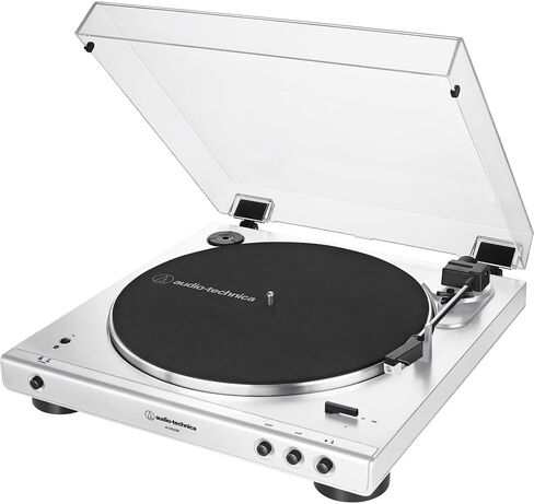 حزمة القرص الدوار الأوتوماتيكي Audio-Technica AT-LP60XBT-WW بتقنية البلوتوث مع حزمة حماية معززة لمدة عامين CPS، وحل العناية بالتسجيل، ومجموعة التنظيف، ومنظار ستروبوسكوب ومثبت التسجيل in Kuwait