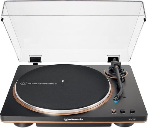 Audio-Technica AT-LP70X-BZ Fully Automatic Belt-Drive Turntable, Black/Bronze Bundle with 2 Year Extended Protection Pack + Vinyl Care Bundle: Cleaning Kit, Stroboscope, Stabilizer + Care Solution in Kuwait