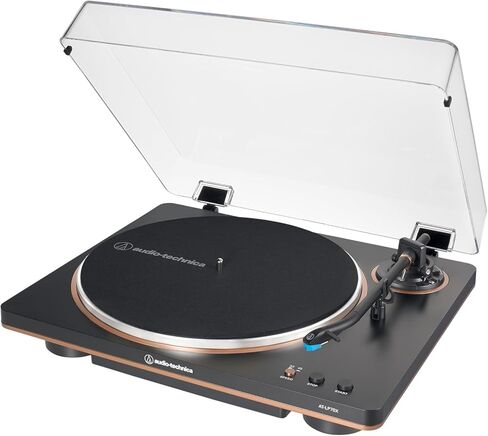 Audio-Technica AT-LP70X-BZ Fully Automatic Belt-Drive Turntable, Black/Bronze Bundle with 2 Year Extended Protection Pack + Vinyl Care Bundle: Cleaning Kit, Stroboscope, Stabilizer + Care Solution in Kuwait