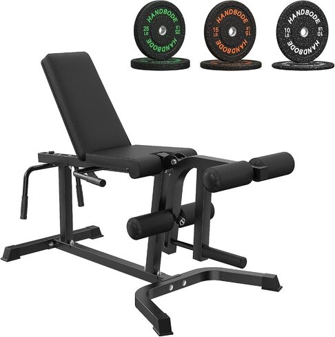 HANDBODE Leg Extension and Curl Machine with 660 LB Capacity, Adjustable Leg Curl Machine with Plate Loaded, Seated Leg Extension and Lying Curl Machine for Lower Body Workout, Leg Workout Equipment in Kuwait