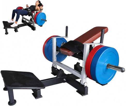 Hip Thrust Machine, Plate-Loaded Glute Bridge Machine, Heavy Duty Glute Builder for Home Gym,Butt Shaping and Building Glute Muscles Sports Training-Completely Upgraded in Kuwait