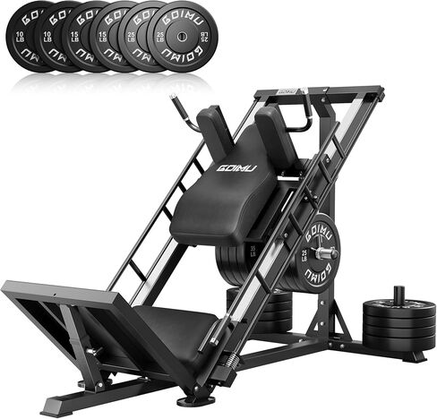 Leg Press Hack Squat Machine with Back Support Cushion, 3 in 1 Adjustable Leg Press Machine with Quad Track Roller System, Hack Squat Machine in Kuwait