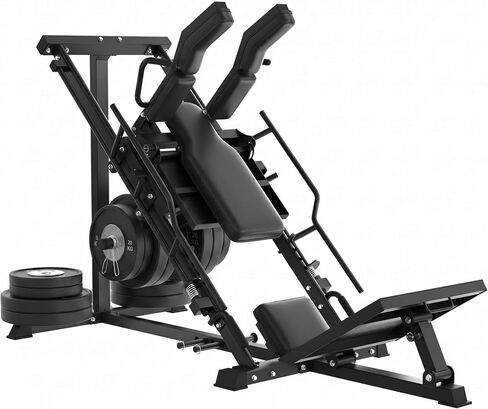 Leg Press Hack Squat Machine, Leg Exercise Machine with Linear Bearing | 1200LB Capacity,4-Position Safety Stops,Quick-Change Footplate,Fits 1" & 2" Plates,Weights Not Included in Kuwait