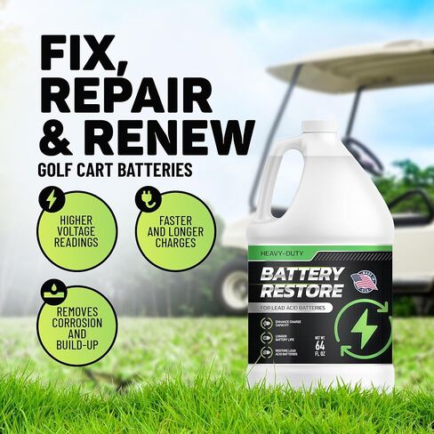 Battery Restorer and Desulfator for Lead Acid - Prolong Life & Boost Charge Capacity, Battery Acid Refill and Additive for Golf Cart, RVs, Bikes, ATVs, Car 64oz in Saudi Arabia