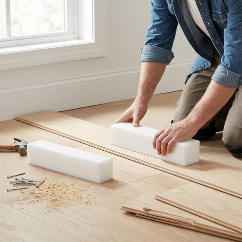 4 PCS Solid Plastic Blocks, 2.36 x 2.36 x 11.8 inch Rectangular White Plastic Tapping Block for Home Floor Improvement, Machining, DIY Projects in Kuwait