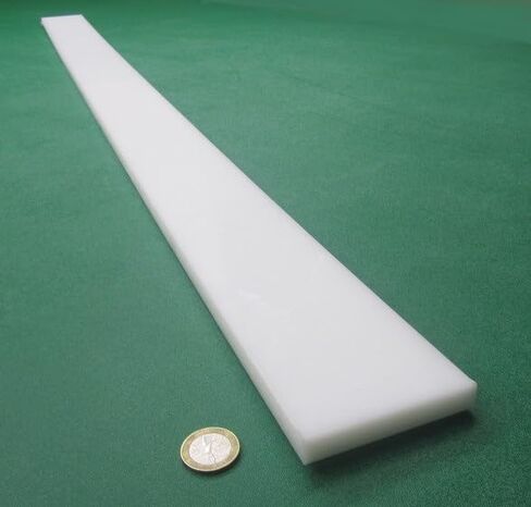 شريط مستطيل أبيض HDPE (بولي إيثيلين عالي الكثافة) .500 بوصة (1/2 بوصة) × 3.00 بوصة (3 بوصة) × 48 بوصة قطعة واحدة in Kuwait