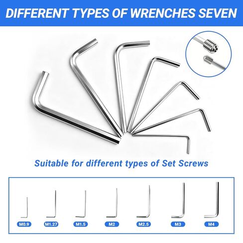 68 Pcs Set Screws Assortment, 24 Sizes Metric M2-M8, 304 Stainless Steel Hex Socket Cup Point Grub Screws with Hex Wrenches for Door Knobs, Faucets, Bathroom Fixtures, Locks, DIY Repair in Kuwait