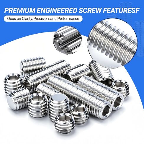 68 Pcs Set Screws Assortment, 24 Sizes Metric M2-M8, 304 Stainless Steel Hex Socket Cup Point Grub Screws with Hex Wrenches for Door Knobs, Faucets, Bathroom Fixtures, Locks, DIY Repair in Kuwait