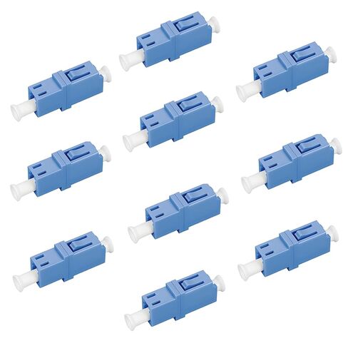 10-Pack LC Fiber Optic Adapter - LC to LC Simplex Singlemode Coupler - Blue in Kuwait