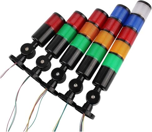 50mm Black Flash Steady Signal LED Tower Light Multi-Layers Stack Alarm Lights Warning lamp for Industrial 24V 220V(Steady and Sound 1,DC 12V) in Saudi Arabia