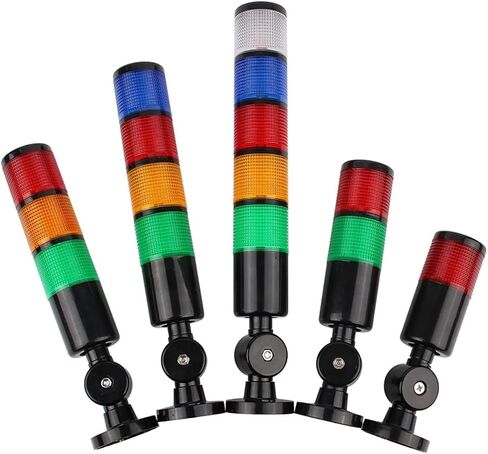 50mm Black Flash Steady Signal LED Tower Light Multi-Layers Stack Alarm Lights Warning lamp for Industrial 24V 220V(Steady and Sound 1,DC 12V) in Saudi Arabia