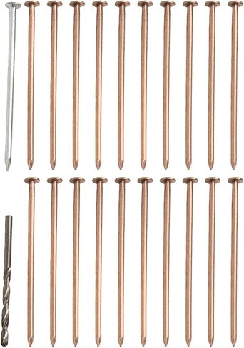 Copper Nails for Tree Stump and Root Removal, 4 Inch Pure Copper Spikes with Drill Bit, Easy Use Hardware for Killing Unwanted Trees, Garden Landscaping Tool, Copper Color(15pcs) in Kuwait