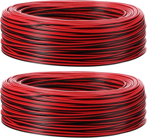 HESTYA 2 لفات سلك أضواء LED للقوارب البحرية، 20 متر 22AWG سلك تمديد كابل أحمر أسود للملاحة LED، مرساة، صارم، أضواء مجاملة على القوارب، الطوافات، قوارب الكاياك in Kuwait