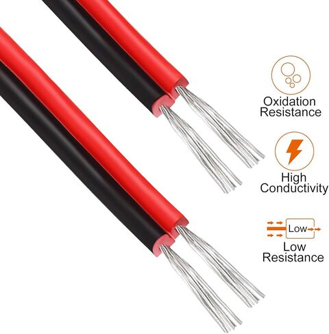 HESTYA 2 لفات سلك أضواء LED للقوارب البحرية، 20 متر 22AWG سلك تمديد كابل أحمر أسود للملاحة LED، مرساة، صارم، أضواء مجاملة على القوارب، الطوافات، قوارب الكاياك in Kuwait