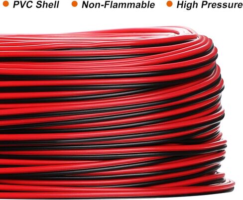 HESTYA 2 لفات سلك أضواء LED للقوارب البحرية، 20 متر 22AWG سلك تمديد كابل أحمر أسود للملاحة LED، مرساة، صارم، أضواء مجاملة على القوارب، الطوافات، قوارب الكاياك in Kuwait