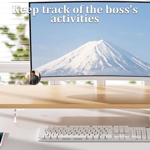 2pcs Desk Mirror Office Cubicle Computer Monitor Mirror to See Behind You 2" Small Computer Rear View Mirrors for Desk, Adjustable Monitor Rearview Mirrors for Workspaces, 2 Inch in Kuwait