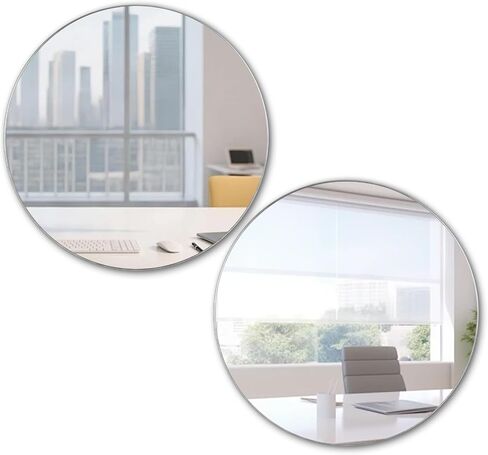 2pcs Desk Mirror Office Cubicle Computer Monitor Mirror to See Behind You 2" Small Computer Rear View Mirrors for Desk, Adjustable Monitor Rearview Mirrors for Workspaces, 2 Inch in Kuwait