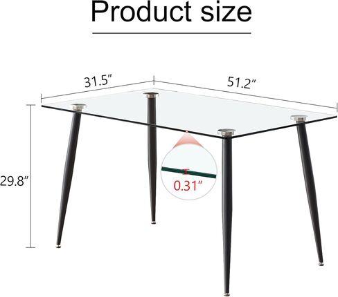 Stylish Tempered Glass Table for Dining and Workspace in Kuwait