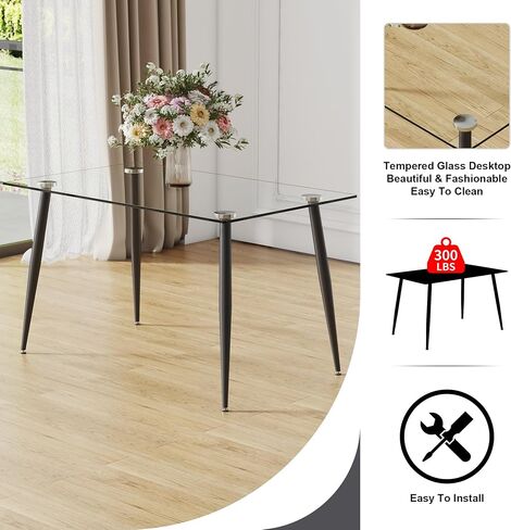 Stylish Tempered Glass Table for Dining and Workspace in Kuwait