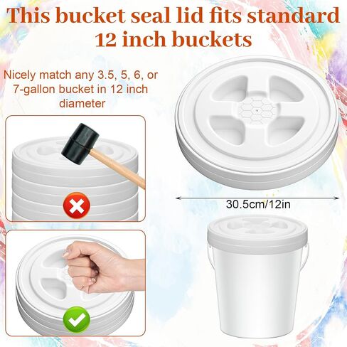 2 Pcs 5 Gallon Bucket Lids, Plastic Screw Seal Cap, Reusable 5 Gal Food Grade Storage Bucket Lid for Chicken Feeders, Paint Coatings, Food Storage Buckets (White) in Kuwait