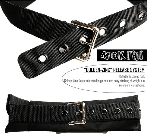 Pro Scuba Diving Weight Belt with 4 Pockets, Quick Release Buckle, Adjustable Waist 115cm, Lead Protection, Heavy-Duty for Scuba, Freediving, Spearfishing in Kuwait
