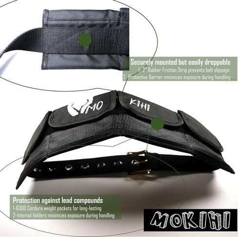Pro Scuba Diving Weight Belt with 4 Pockets, Quick Release Buckle, Adjustable Waist 115cm, Lead Protection, Heavy-Duty for Scuba, Freediving, Spearfishing in Kuwait