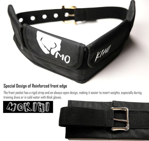 Pro Scuba Diving Weight Belt with 4 Pockets, Quick Release Buckle, Adjustable Waist 115cm, Lead Protection, Heavy-Duty for Scuba, Freediving, Spearfishing in Kuwait
