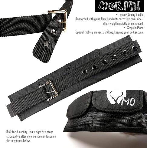 Pro Scuba Diving Weight Belt with 4 Pockets, Quick Release Buckle, Adjustable Waist 115cm, Lead Protection, Heavy-Duty for Scuba, Freediving, Spearfishing in Kuwait