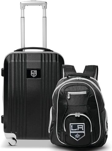 مجموعة أمتعة Denco Los Angeles Kings مكونة من قطعتين، تتضمن حقيبة دوارة صلبة بلونين مقاس 21 بوصة وحقيبة ظهر للكمبيوتر المحمول مقاس 19 بوصة in Kuwait
