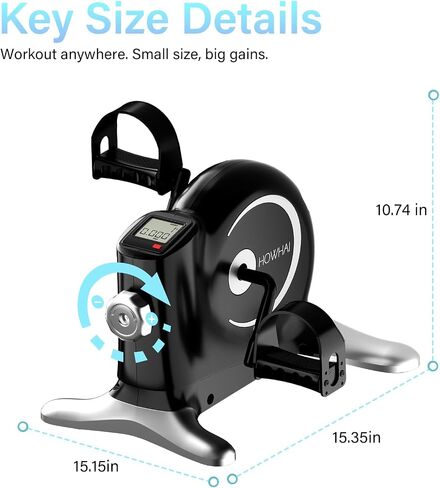 Under Desk Bike Pedal Exerciser, Mini Exercise Bike for Arm/Leg Exercise, Portable Peddler with LCD Display in Saudi Arabia