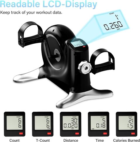 Under Desk Bike Pedal Exerciser, Mini Exercise Bike for Arm/Leg Exercise, Portable Peddler with LCD Display in Saudi Arabia