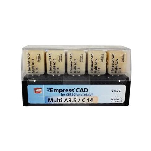 Ivoclar Vivadent 602601 Empress CAD inLab CEREC Dental Blocks Multi A3.5 C14 5/Pk in Kuwait