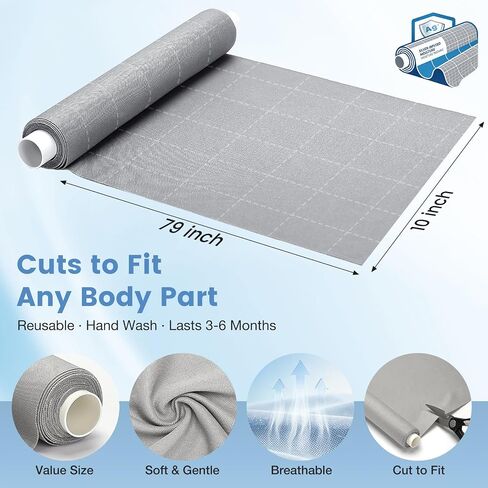 Silver-Infused Fabric Roll for Skin Fold Protection, 10" × 79" Moisture Wicking, Cut to Fit, Soft & Breathable, Non-Adherent Wound Dressing, Ideal for Wound Care and Skin Fold Care in Kuwait