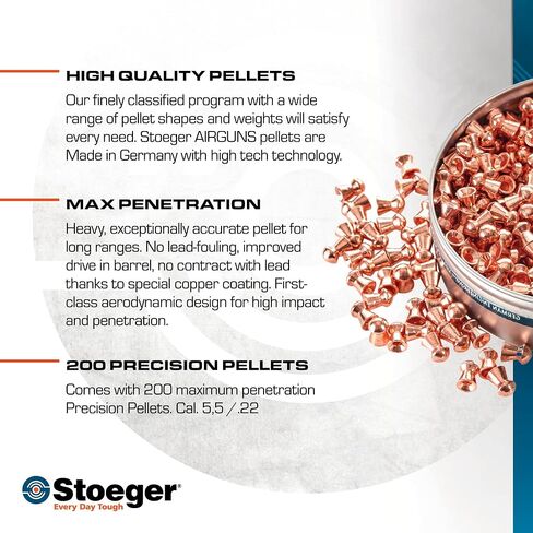 مجموعة Stoeger S4000-E - عيار .22 - مادة صناعية سوداء مع كريات مدببة على شكل قبة X-Power in Kuwait