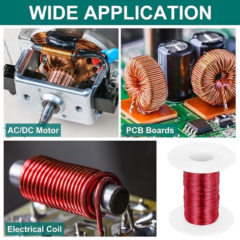Generic 28 AWG Magnet Wire, 28 Gauge Enameled Copper Wire, 2 oz Magnetic Coil Wire for Transformer, Motor, Electric, 155C(311F) in Kuwait