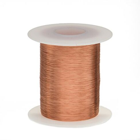 Magnet Wire, Enameled Copper Wire, 43 AWG, 2 oz, 8262' Length, 0.0024" Diameter, Natural in Kuwait