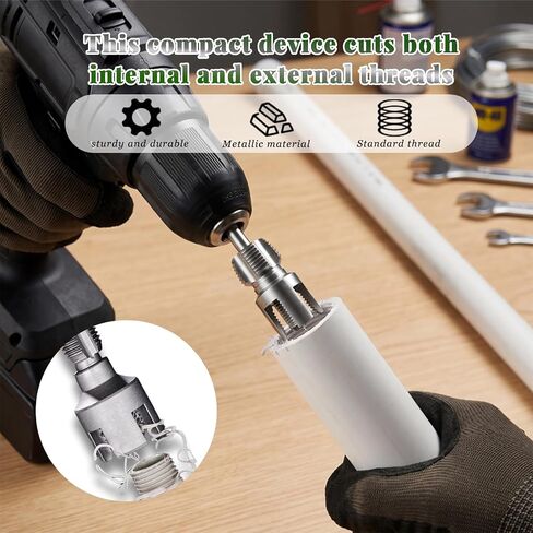 4-In-1 Upgraded Pvc Pipe Threading Tool—Includes Pipe Forming Tools for Cutting 1/2-Inch, 3/4-Inch, and 1-Inch Internal & External Threads, Making It Ideal for Plumbing Repairs and DIY Projects in Kuwait
