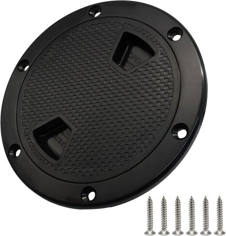 Bonsicoky 4 Inch Round Boat Hatch, Marine Inspection Hatch, White Plastic Deck Plate with Non-Slip Cover, 5.5 x 5.5 Inch Outer Diameter, Waterproof Access Hatch for Boats, Yachts & RVs in Kuwait