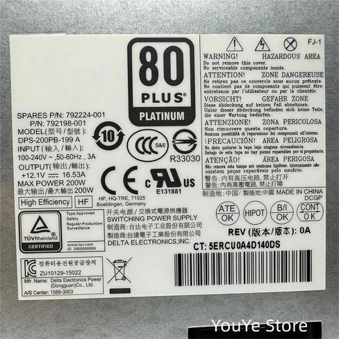 1 قطعة ل 600 800 705 G2 200 واط 6Pin AIO التيار الكهربائي 792198-001 792224-001 DPS-200PB-199 A PSU in Kuwait