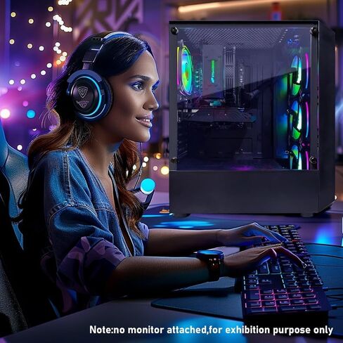 STGAubron Gaming PC Desktop, AMD Ryzen 5 2600 up to 3.9G, GeForce RTX 2060 6G, 16G DDR4, 512G SSD, 600M WiFi, BT 5.0, RGB Fan x6, Windows 11 Home in Saudi Arabia