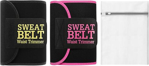 2 Pcs Waist Trainer for Women, Sweat Waist Trimmer Belt, Sweat Band for Stomach Weighe loss,Sweat Belt Stomach Wrap in Kuwait