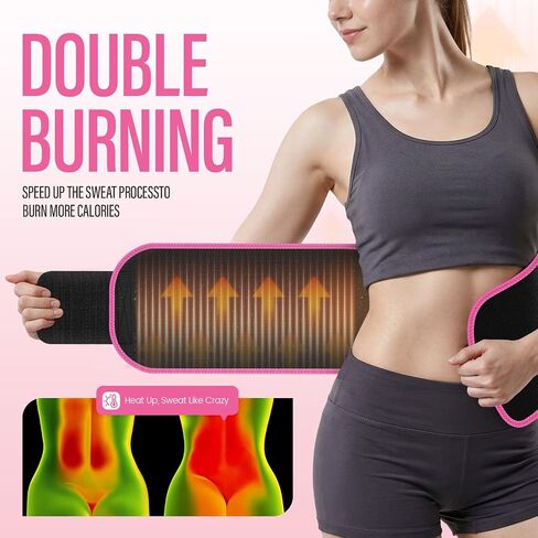 2 Pcs Waist Trainer for Women, Sweat Waist Trimmer Belt, Sweat Band for Stomach Weighe loss,Sweat Belt Stomach Wrap in Kuwait