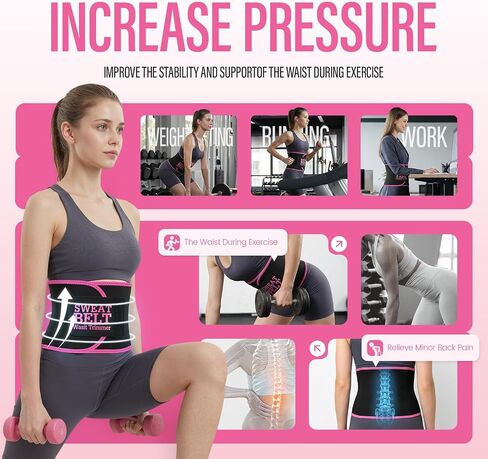 2 Pcs Waist Trainer for Women, Sweat Waist Trimmer Belt, Sweat Band for Stomach Weighe loss,Sweat Belt Stomach Wrap in Kuwait