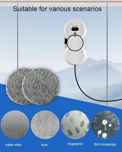 Replacement Pads for Window Cleaning Robot, Microfiber Cleaning Clothes Window Cleaner Robot Replacement Set, Reusable Machine Washable, 8pcs in Kuwait