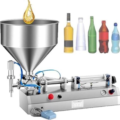 Pneumatic Liquid Filling Machine for Cream Shampoo Liquids, Dual-Use Paste Filler with 30L Hopper(1500ml) in Kuwait