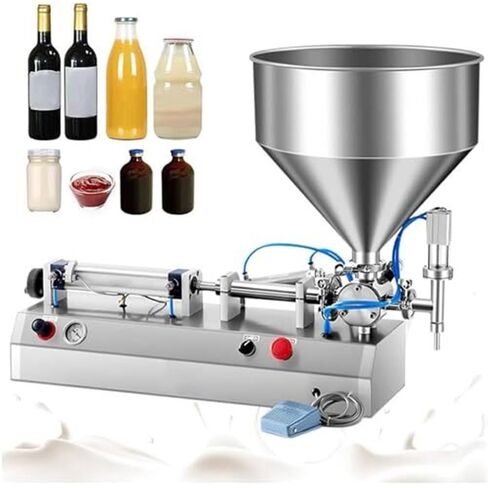 Automatic Pneumatic Paste and Liquid Filling Machine with Hopper, Stainless Steel Single Head for Quantitative Filling, Ideal for Various Liquid Products(200ml) in Kuwait